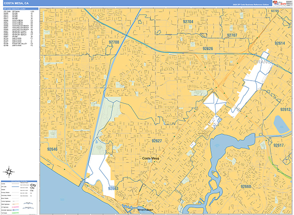 Costa Mesa Map Basic Style
